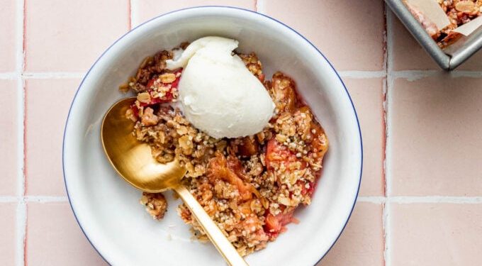 Nourishing Rhubarb and Rolled Oat Crisp