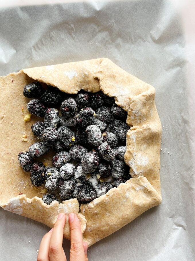 hand folding galette crust