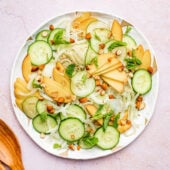 cucumber and fennel salad on white plate