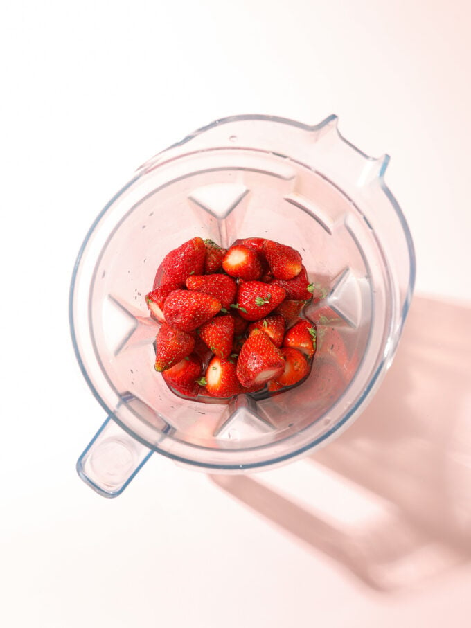 strawberries in blender