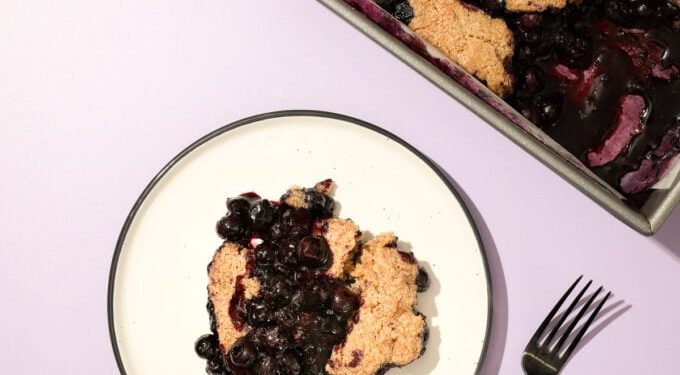 Rustic Vegan Blueberry Cobbler