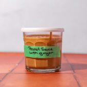 peanut sauce in glass jar