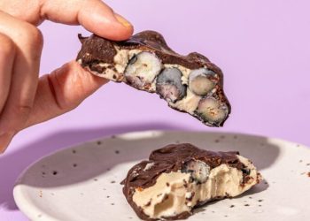 Frozen Blueberry Yogurt Clusters with Tahini