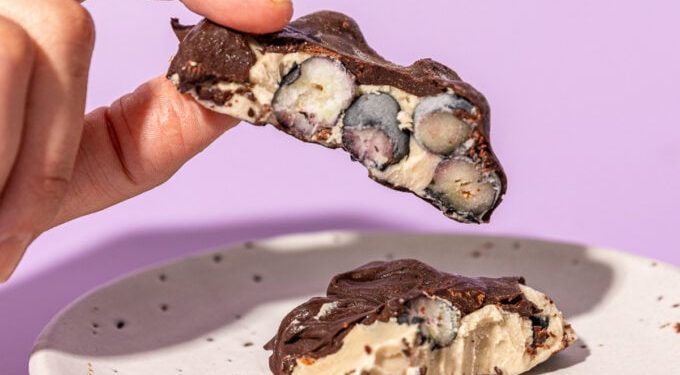Frozen Blueberry Yogurt Clusters with Tahini