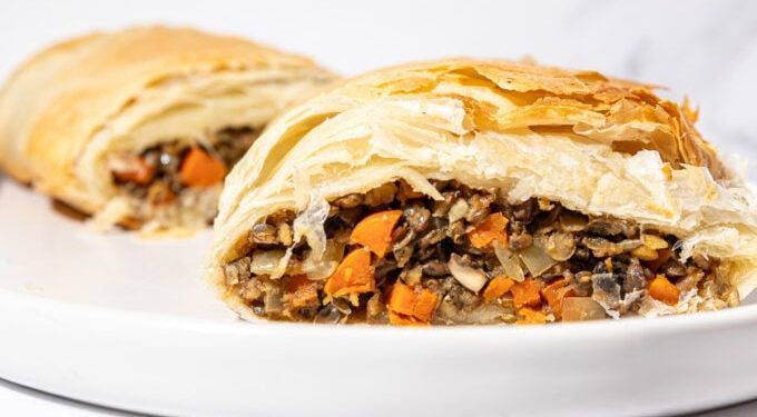 Baked Vegan Wellington with French Lentils