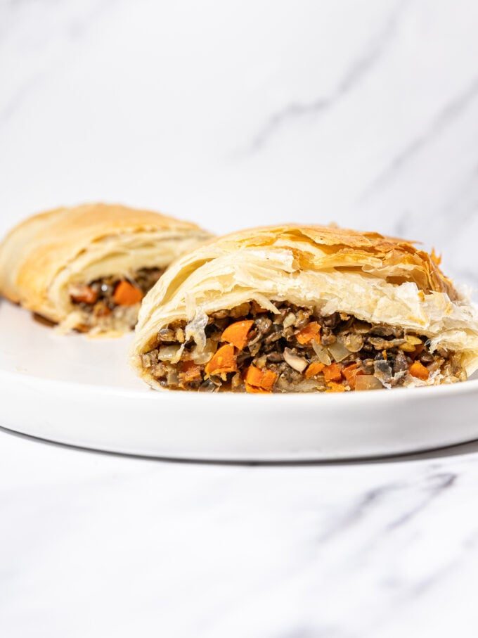 vegan wellington on marble