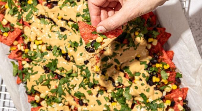 Super Filling Vegan Nachos with Cashew Queso