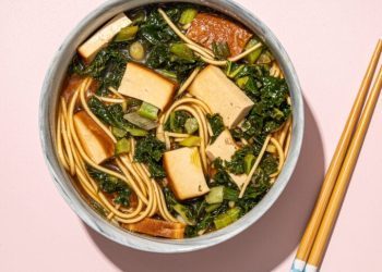 Weeknight Vegan Ramen with Smoked Tofu and Greens