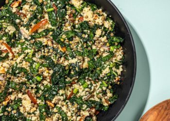 30 Minute Quinoa Lentil Salad with Kale