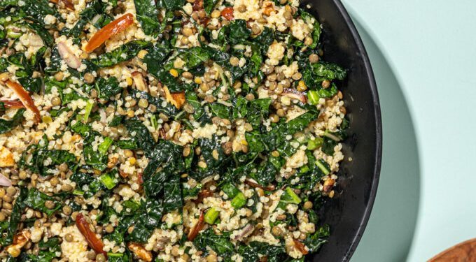 30 Minute Quinoa Lentil Salad with Kale
