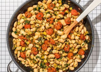 White Bean Skillet with Speedy Herb Sauce