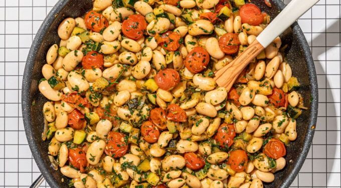 White Bean Skillet with Speedy Herb Sauce
