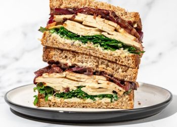 30 Minute Shaved Tofu Sandwich with Balsamic Onions