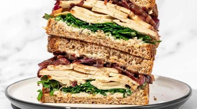 30 Minute Shaved Tofu Sandwich with Balsamic Onions