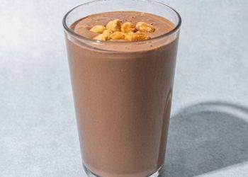 Creamy Snickers Tofu Smoothie (37g protein!)
