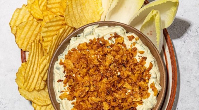 Protein-Packed “Fried” Pickle Dip with Tofu
