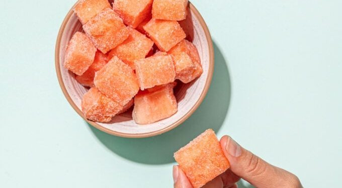 Sour Frozen Watermelon Snack (2 ingredients!)