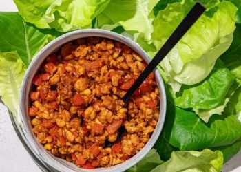 Sweet + Spicy Vegan Lettuce Wraps with Tempeh Crumbles
