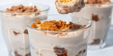 No Bake Vegan Banana Biscoff Pudding with Tofu
