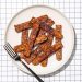 Chewy Pan-fried Tempeh Bacon with Maple