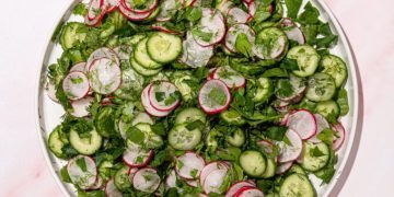 Herby Cucumber Radish Salad with Lemony Dressing