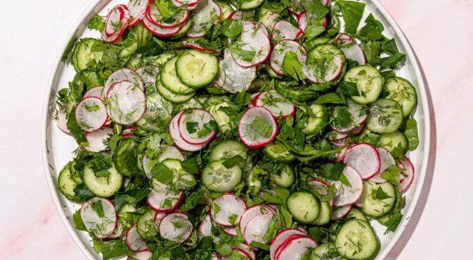Herby Cucumber Radish Salad with Lemony Dressing