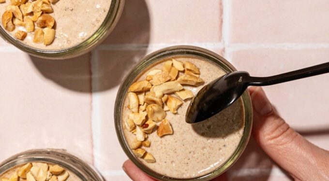 High Protein Blended Chia Pudding with Peanut Butter
