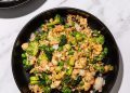 Crumbled Tofu Fried Rice with Broccoli and Peas