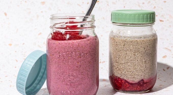 High Fiber Blended Raspberry Chia Pudding