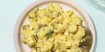 Creamy Vegan Potato Salad with Diced Tofu