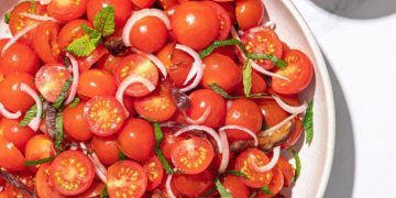 Summer Cherry Tomato Salad with Dates + Mint