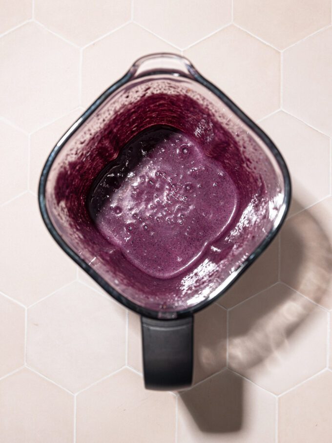 blueberry beet smoothie in blender