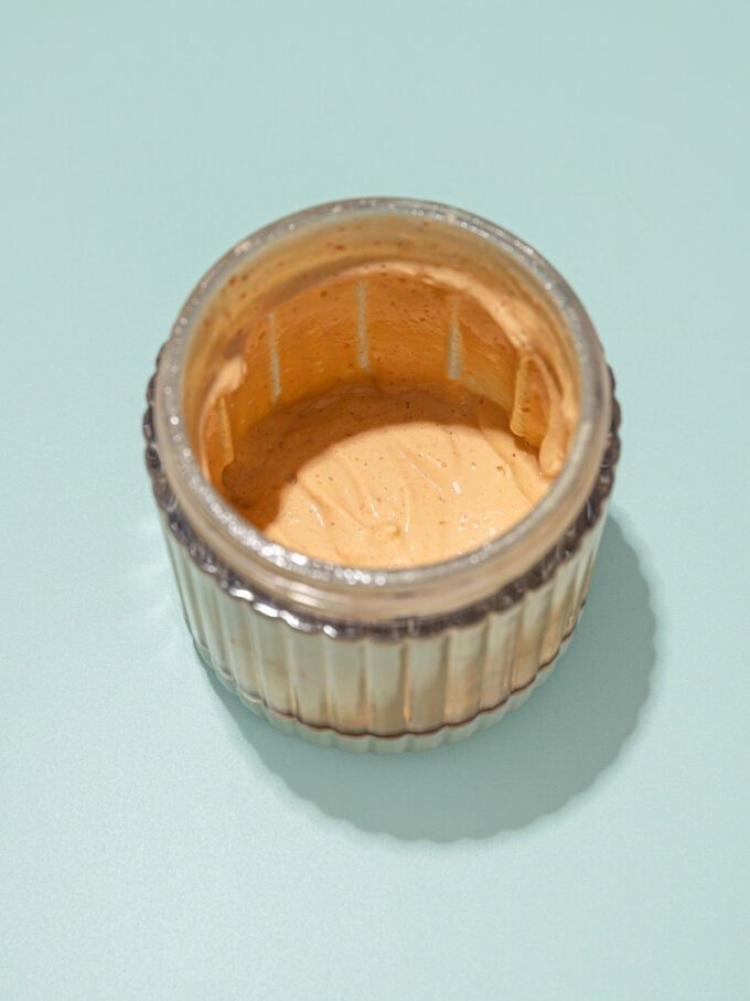 cashew butter salad dressing in blender jar