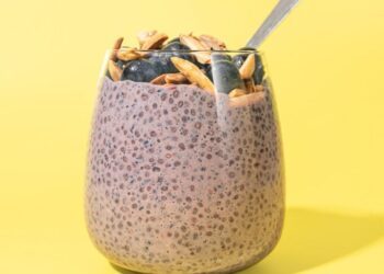 Blueberry Lemon Chia Pudding with Soy Milk