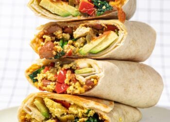 Protein-packed Crumbled Tofu Breakfast Burrito (25g!)