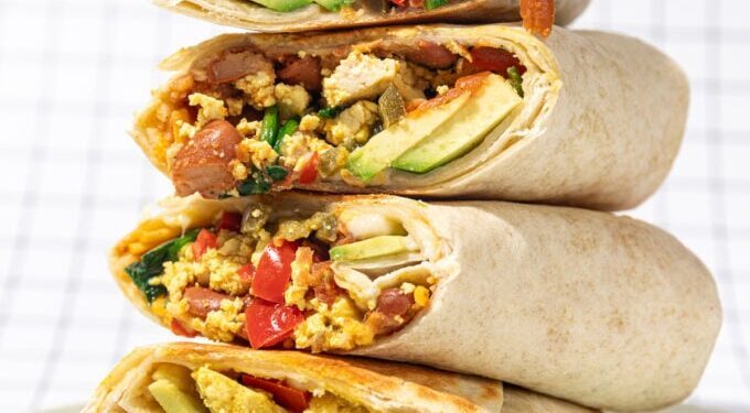 Protein-packed Crumbled Tofu Breakfast Burrito (25g!)